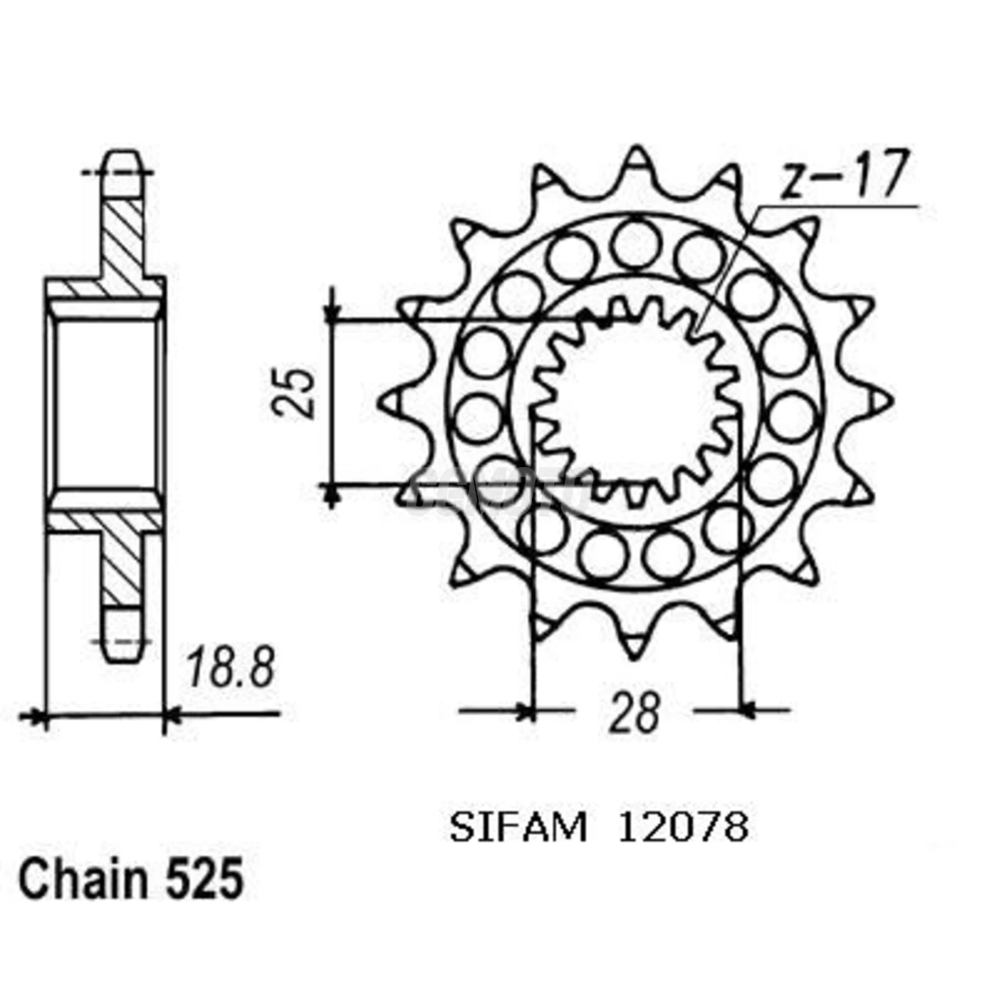 Pignon Rsv 1000 98-00 Pas 525