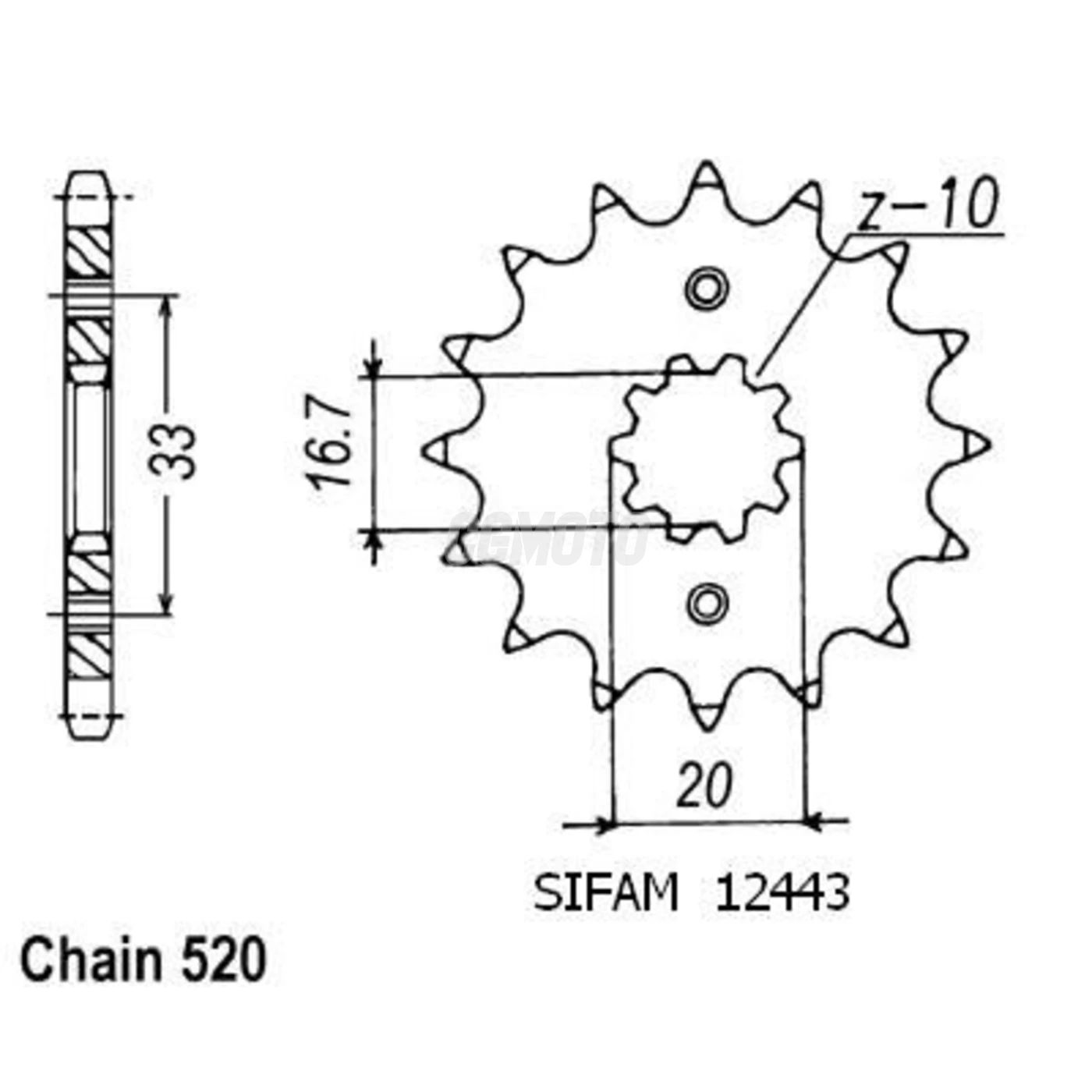 Pignon Kx-f/Rm-Z 250 04-