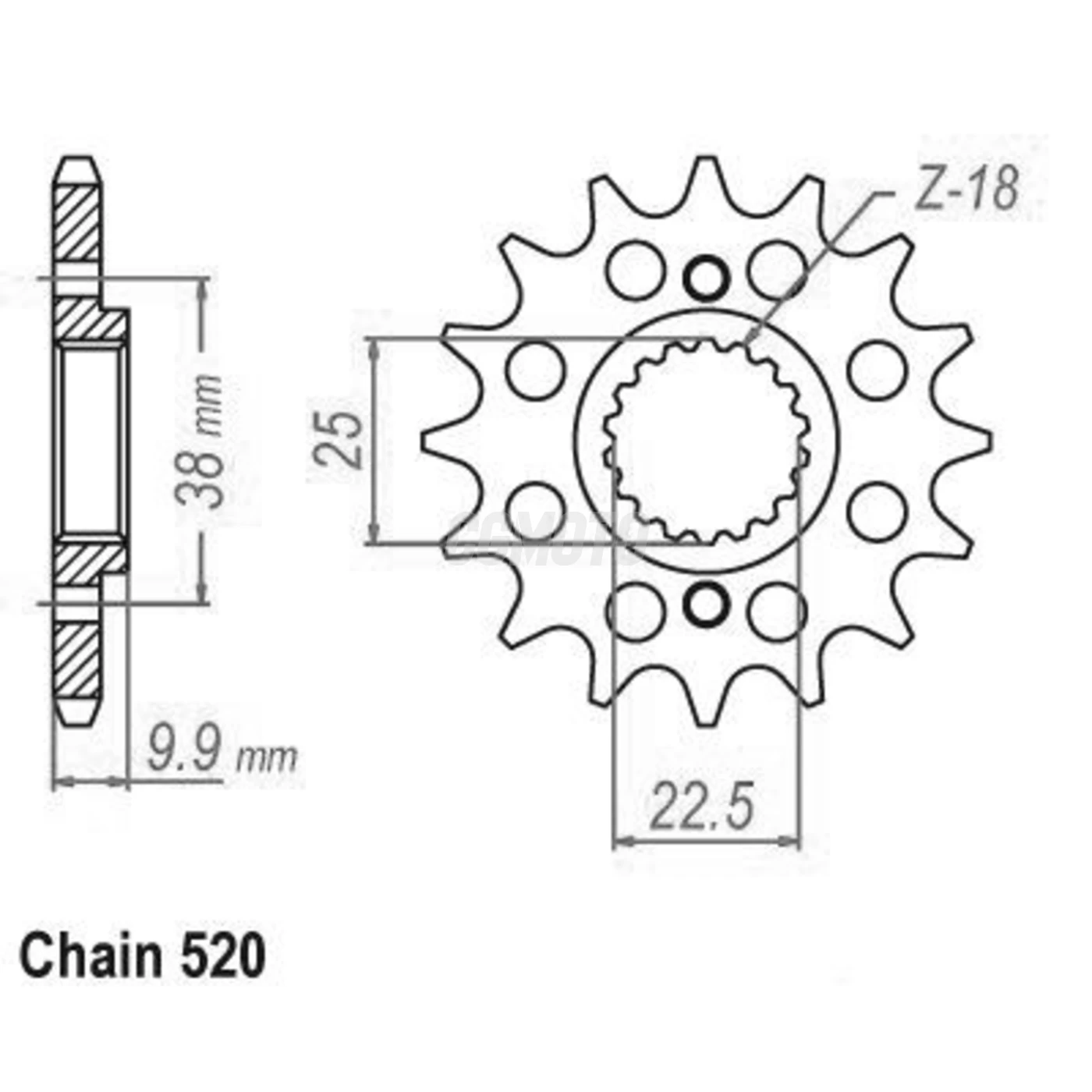 Pignon Bmw 450 X 08-