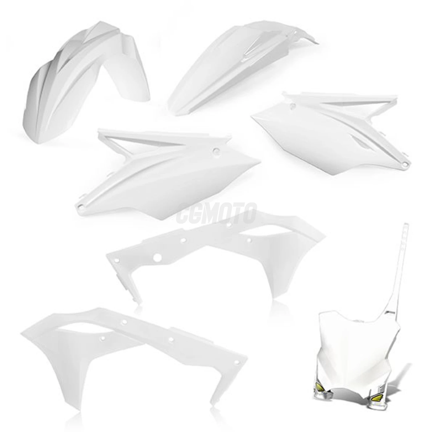 Kit plastique 5 elements KAWASAKI KXF250 18 - Blanc