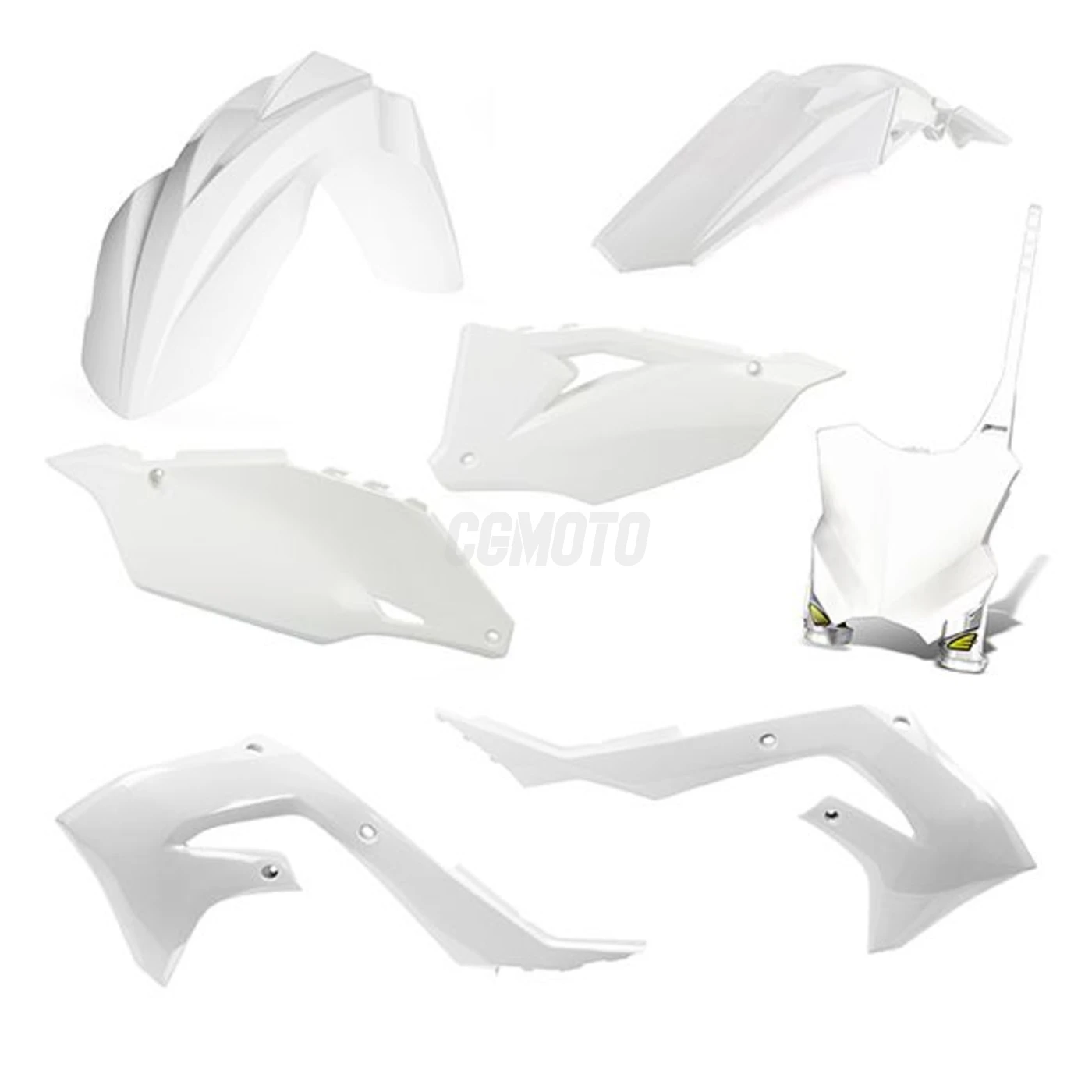 Kit plastique 5 elements KAWASAKI KXF450 19-21 - Blanc