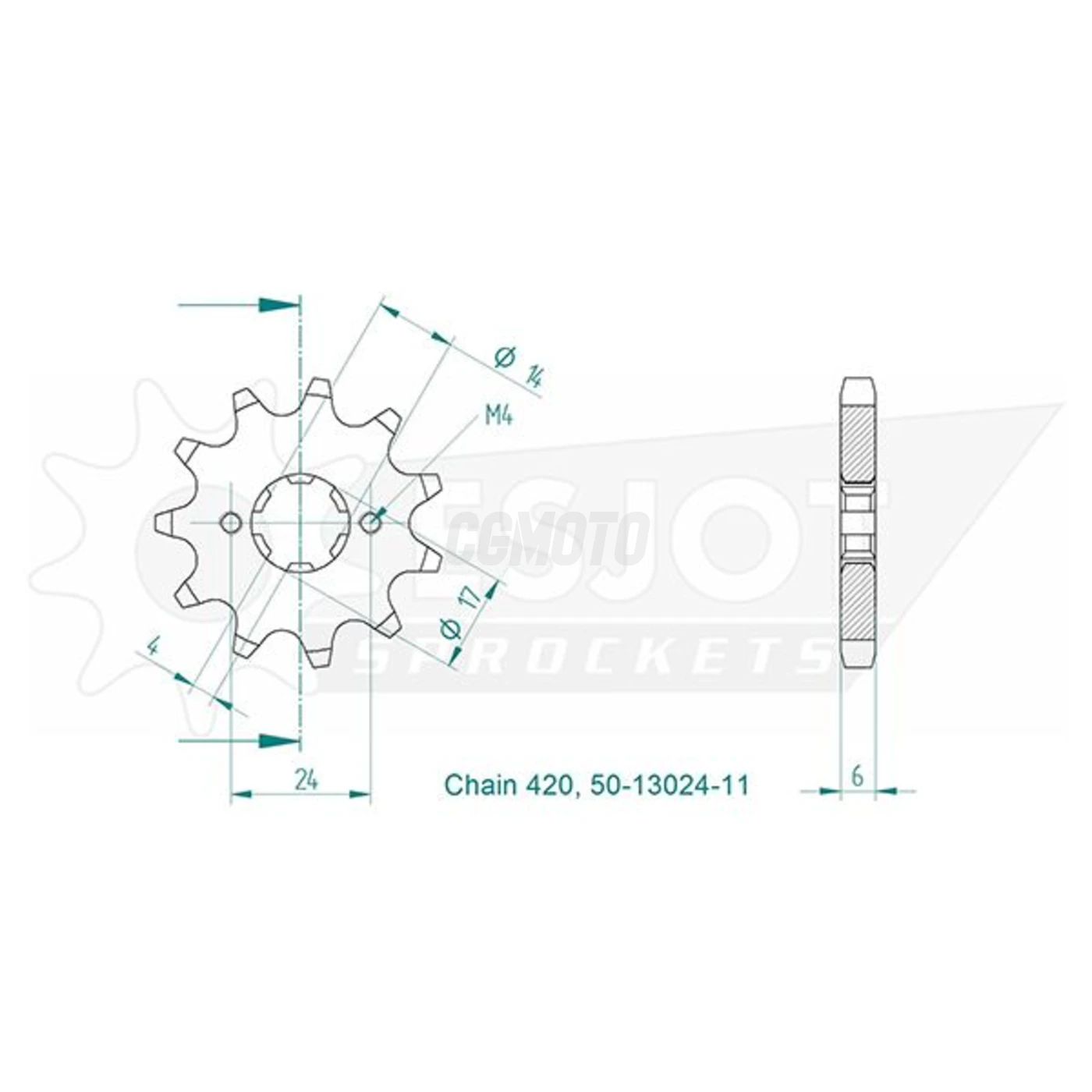 Kit chaine Aprilia SX 50 Roues à Bâtons