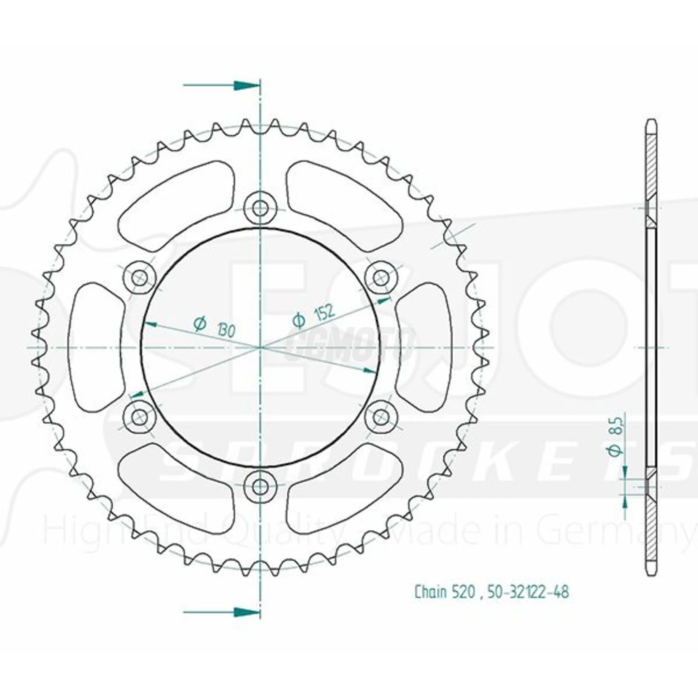 Kit Chaine Origine Aprilia 450/550 Rxv 2006-2007 15x48 Alu