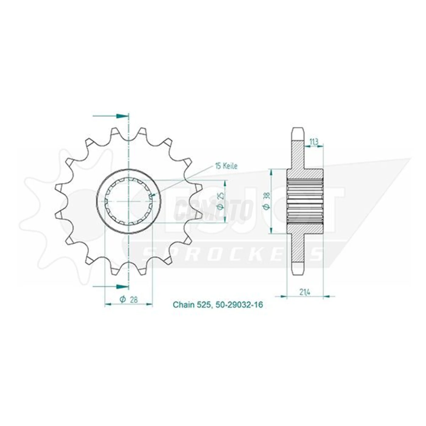 Kit Chaine Origine Aprilia Sl 750 Shiver 1942-1985 16x44