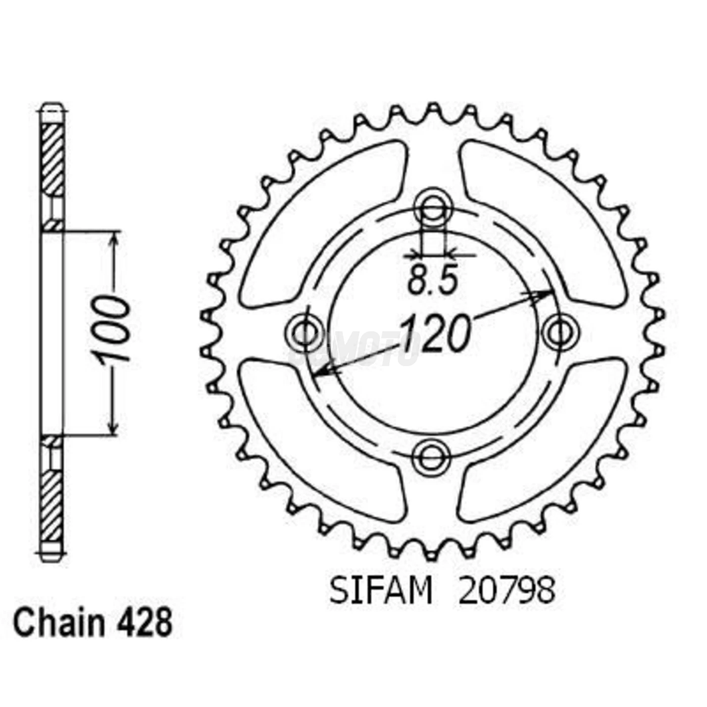 Kit Chaine Origine BETA RR 125 4T SM AC 14x48