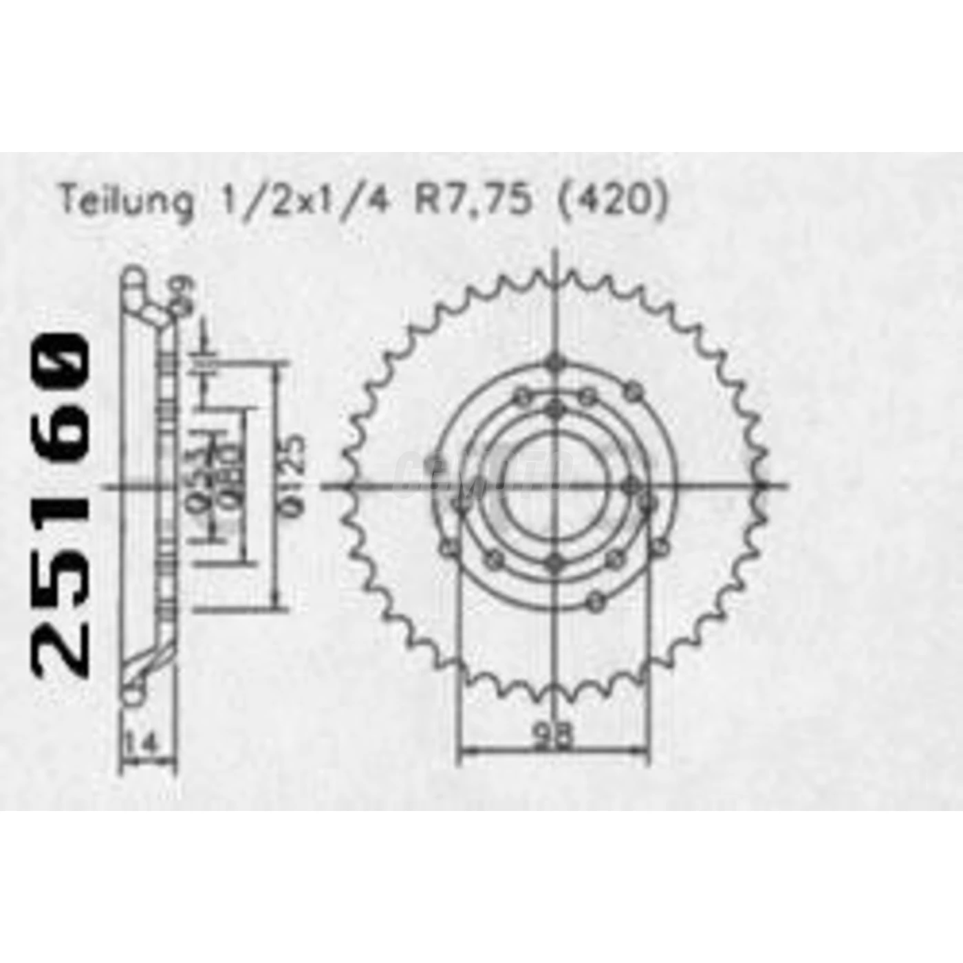 Kit chaine Derbi Senda 50 L/Sm