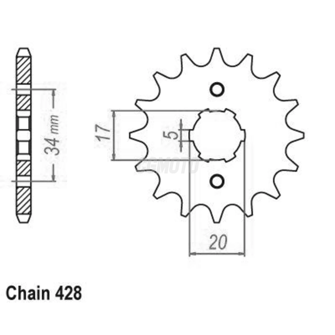 Kit chaine Derbi Senda 125 Sm