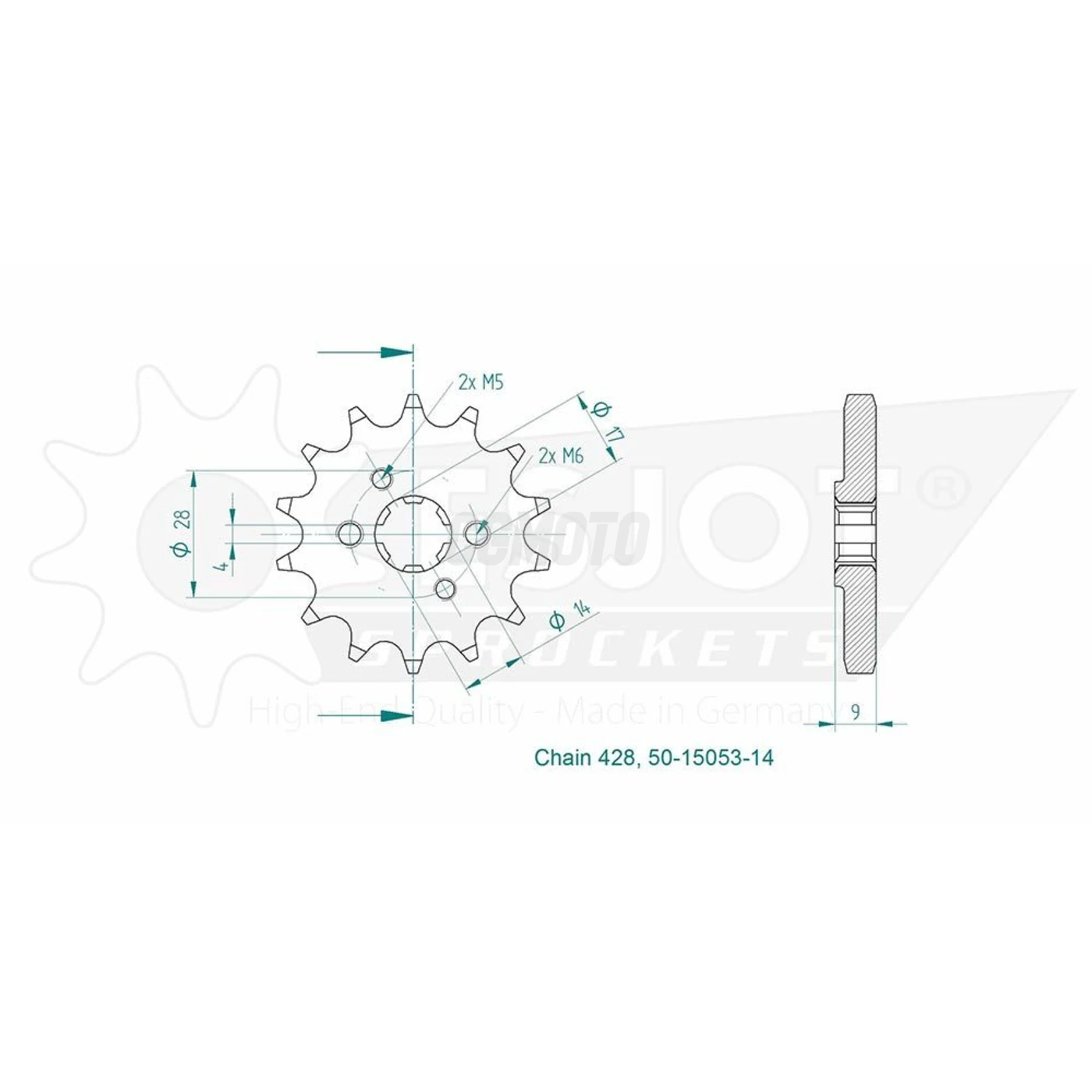 Kit Chaine DERBI TERRA 125 14x51