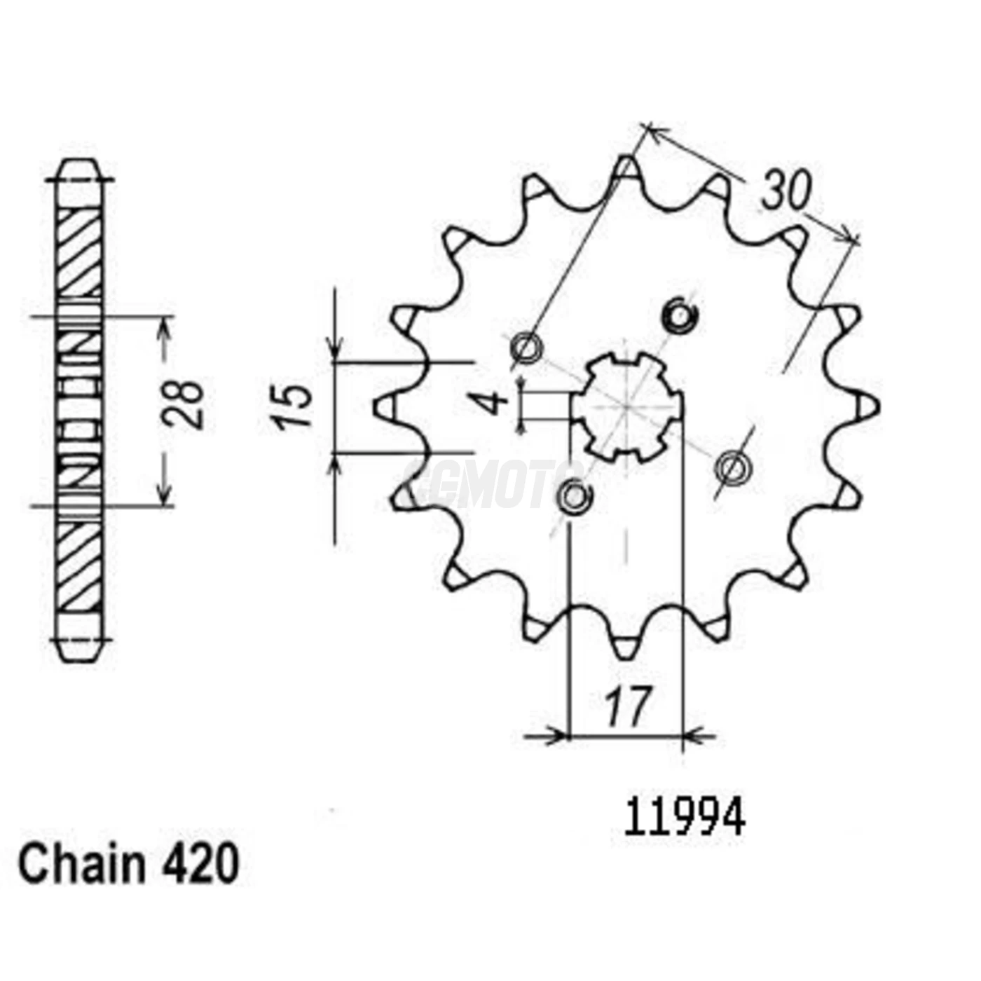 Kit chaine Honda Cr 80 Rb