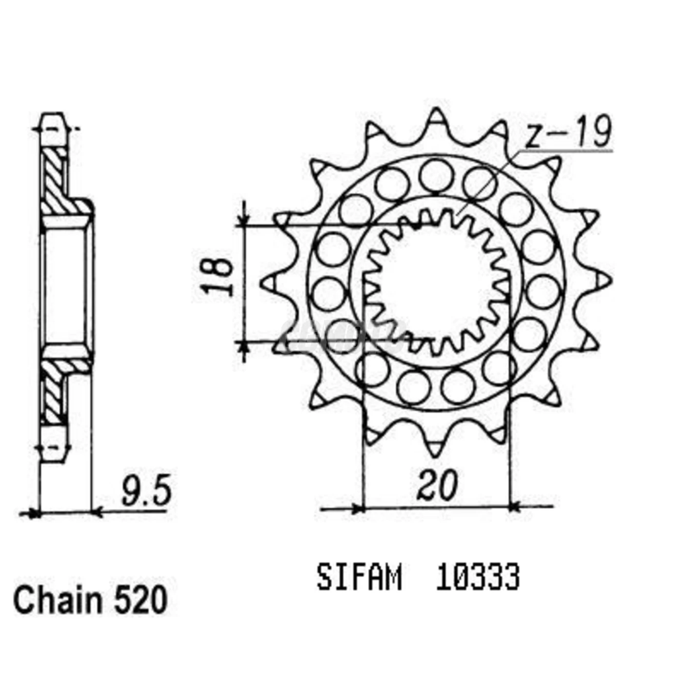 Kit chaine Honda Cr 125 Rg