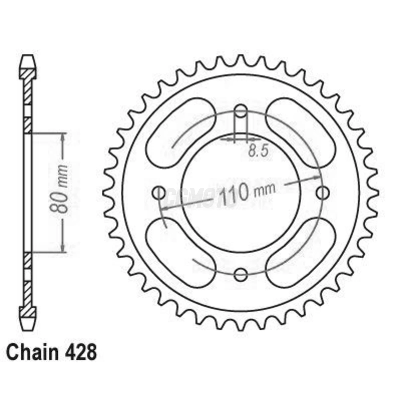 Kit chaine Honda Cbf 125