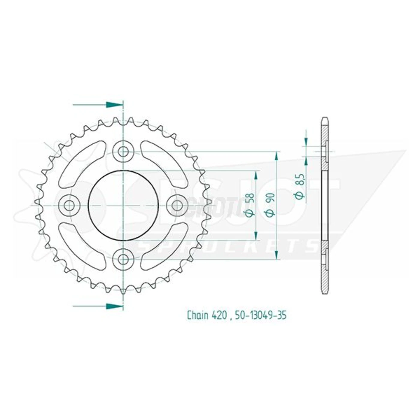 Kit chaine Honda Anf 125 Innova