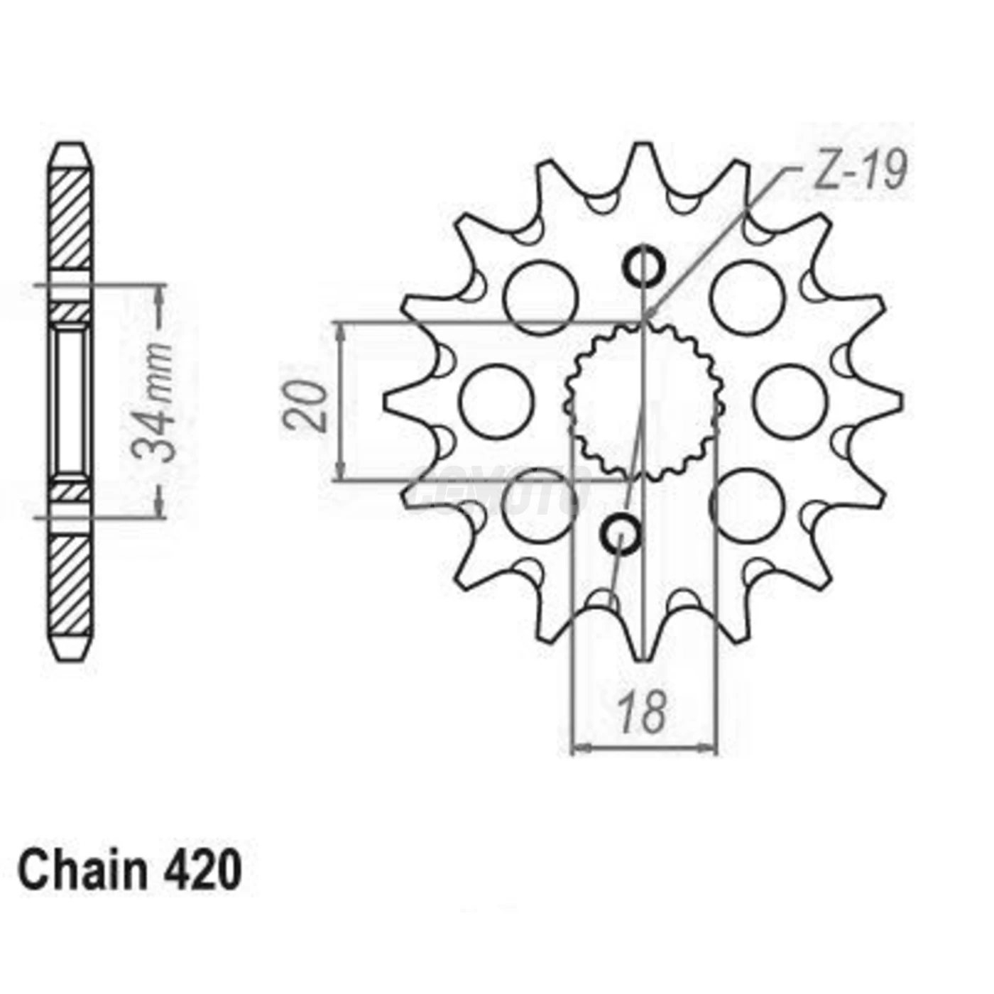 Kit chaine Honda Cr-f 150 Petites Roues