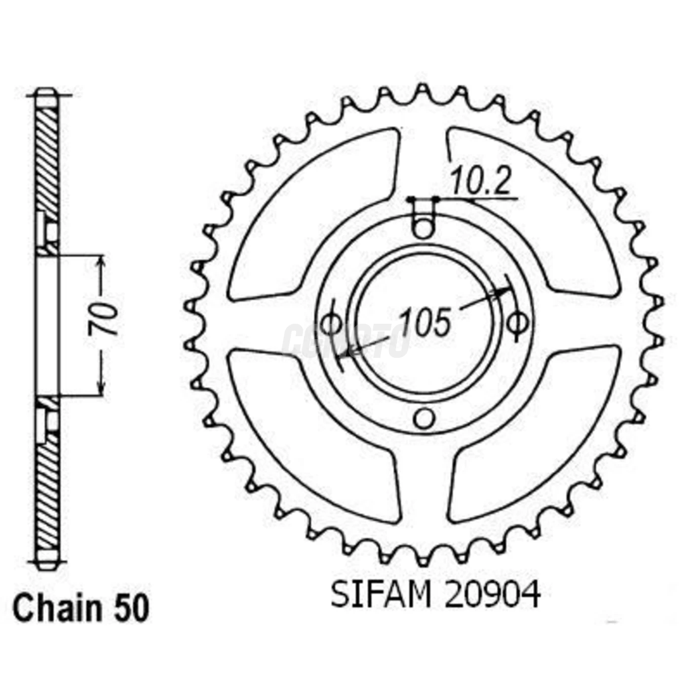 Kit chaine Honda Cb 360 G