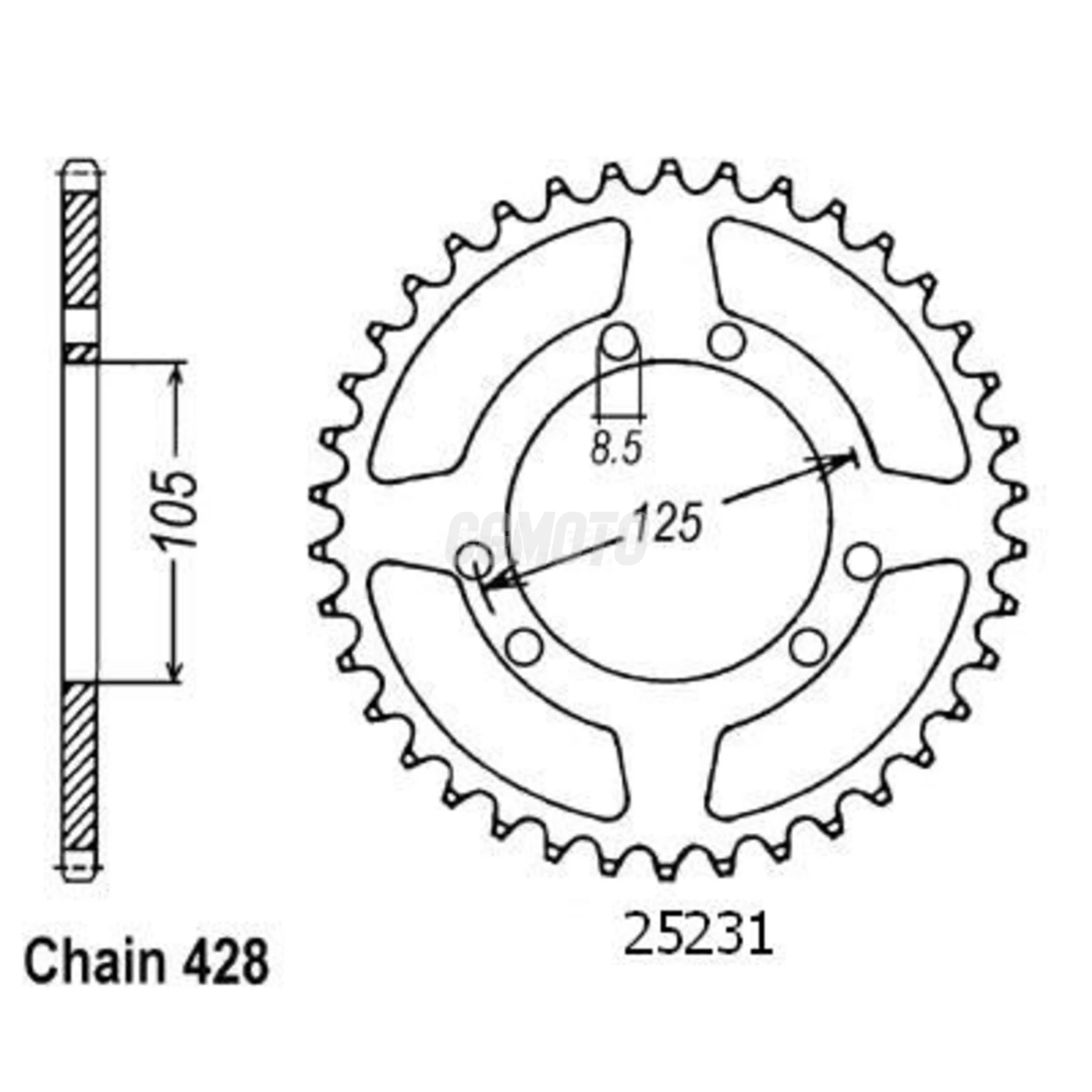 Kit chaine Hm 50 Cre Six