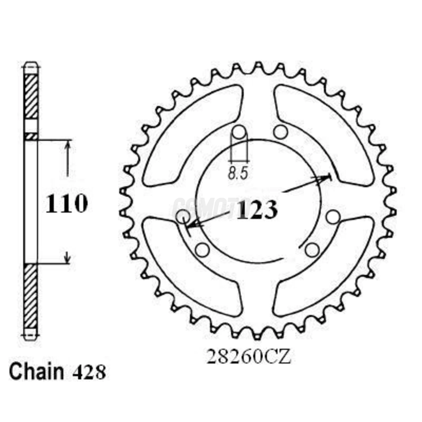 Kit chaine Hrd Sonic 50 Sm/Enduro