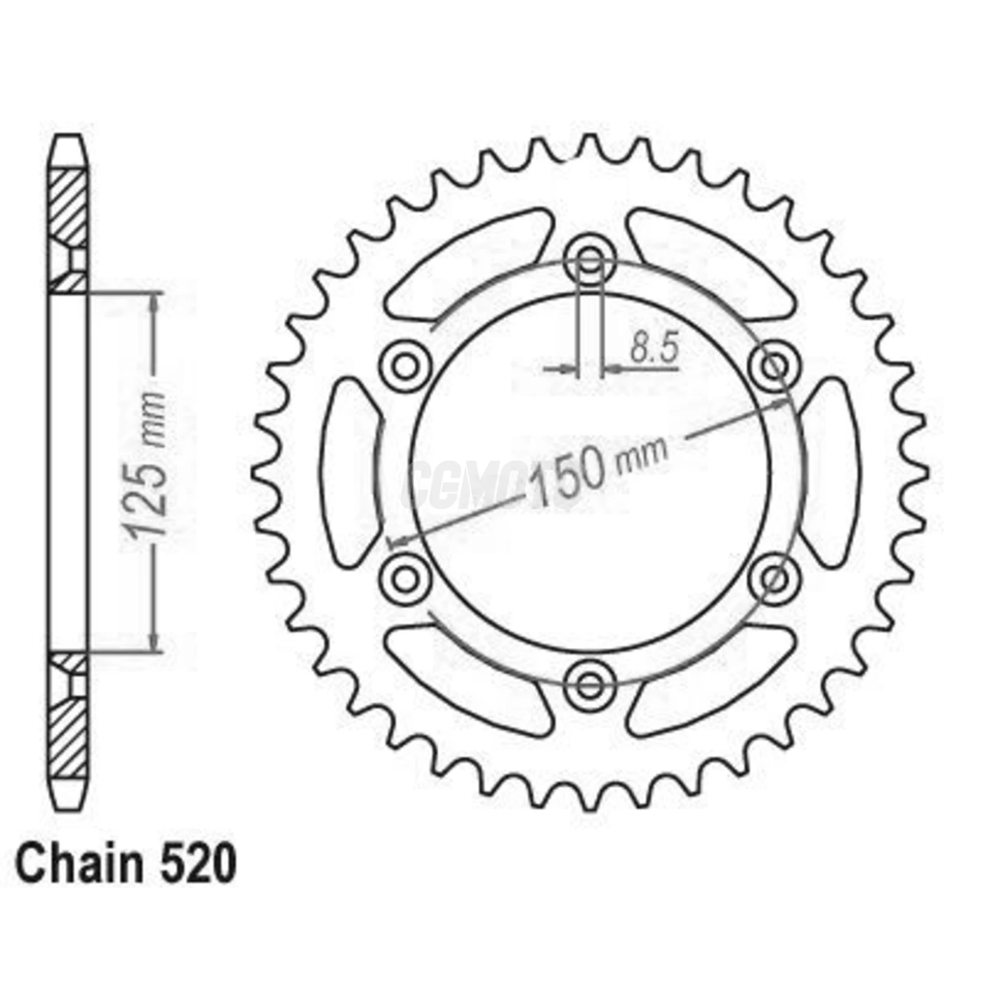 Kit chaine Husaberg TE 125 Enduro