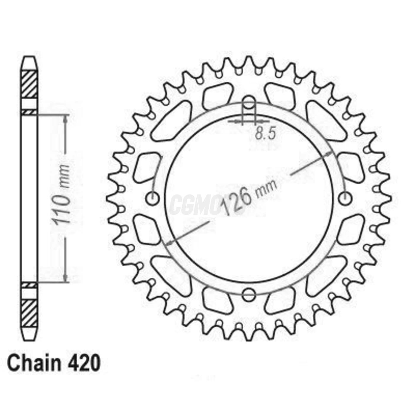 Kit chaine Kawasaki Kx 65