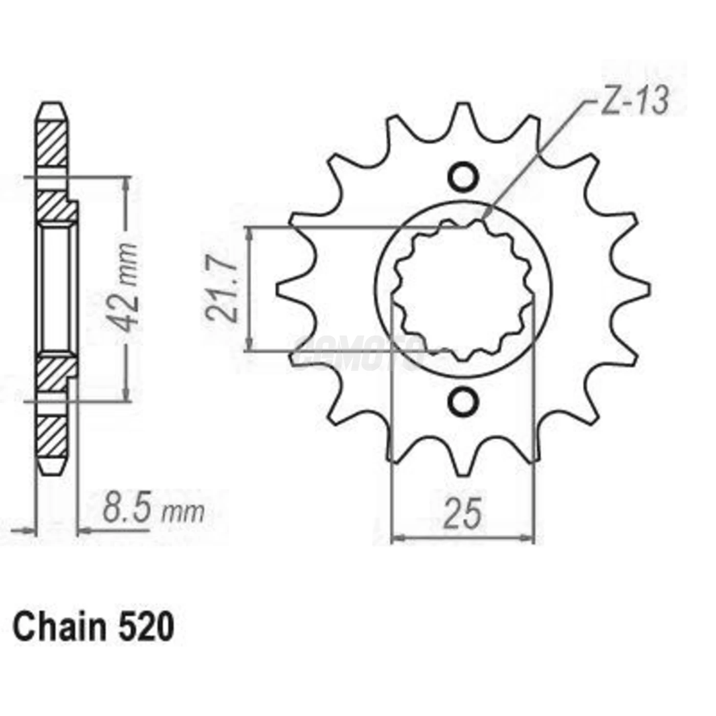 Kit chaine Kawasaki El 250 Chopper