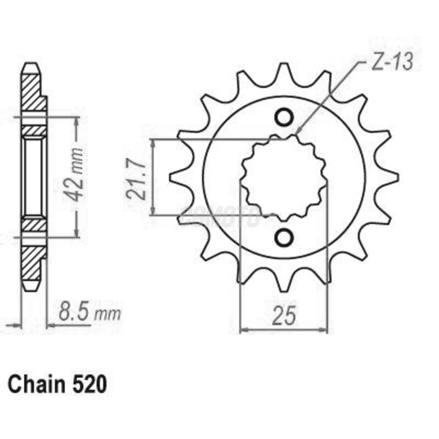 Kit chaine Kawasaki Gpz 500 Ex