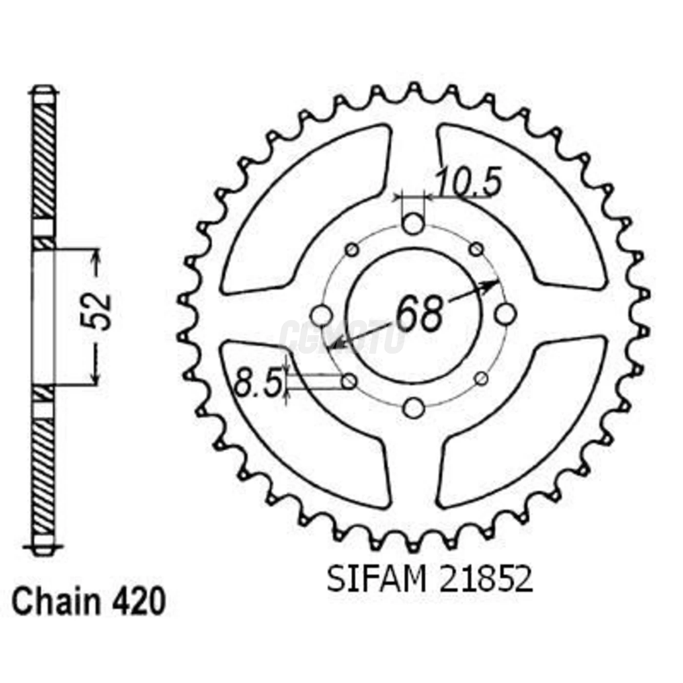 Kit chaine Suzuki Lt 50