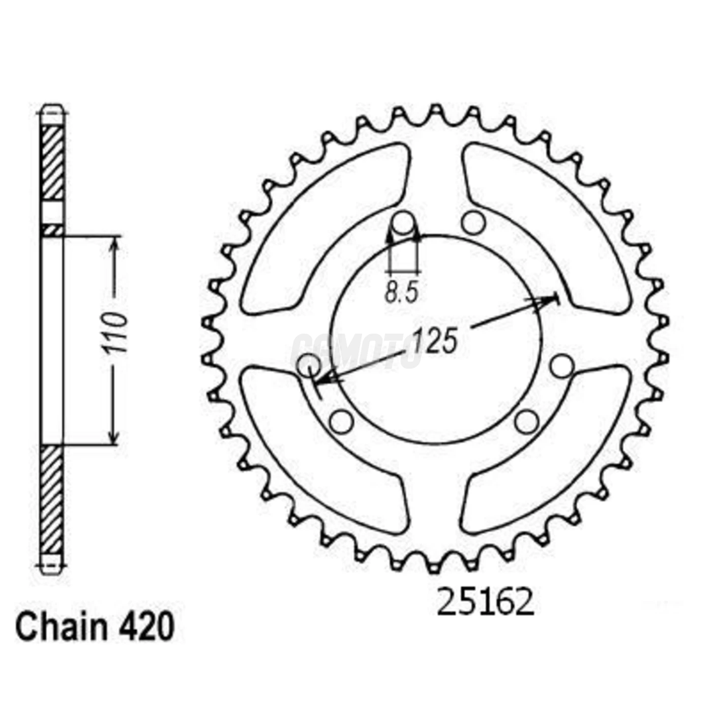 Kit chaine Suzuki Rmx/Smx 50