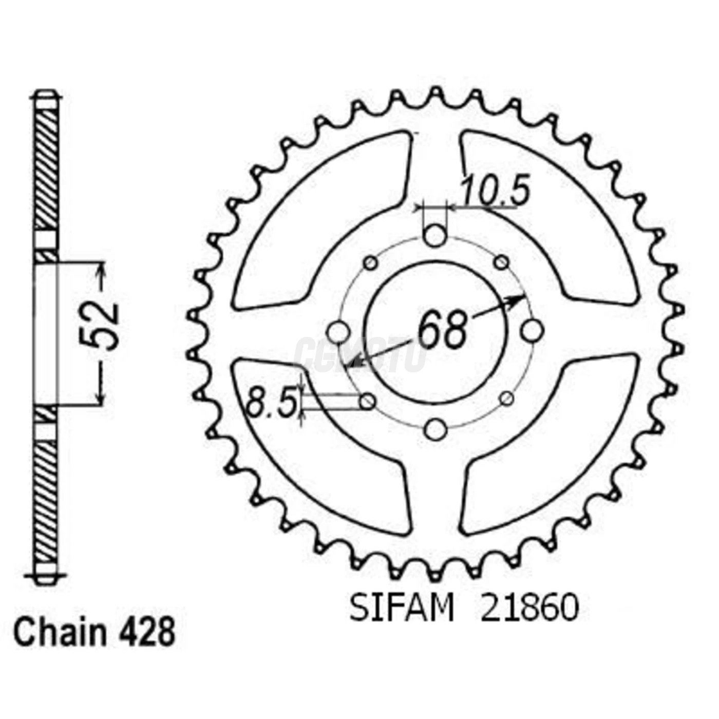 Kit chaine Suzuki Rt 80 Ovni