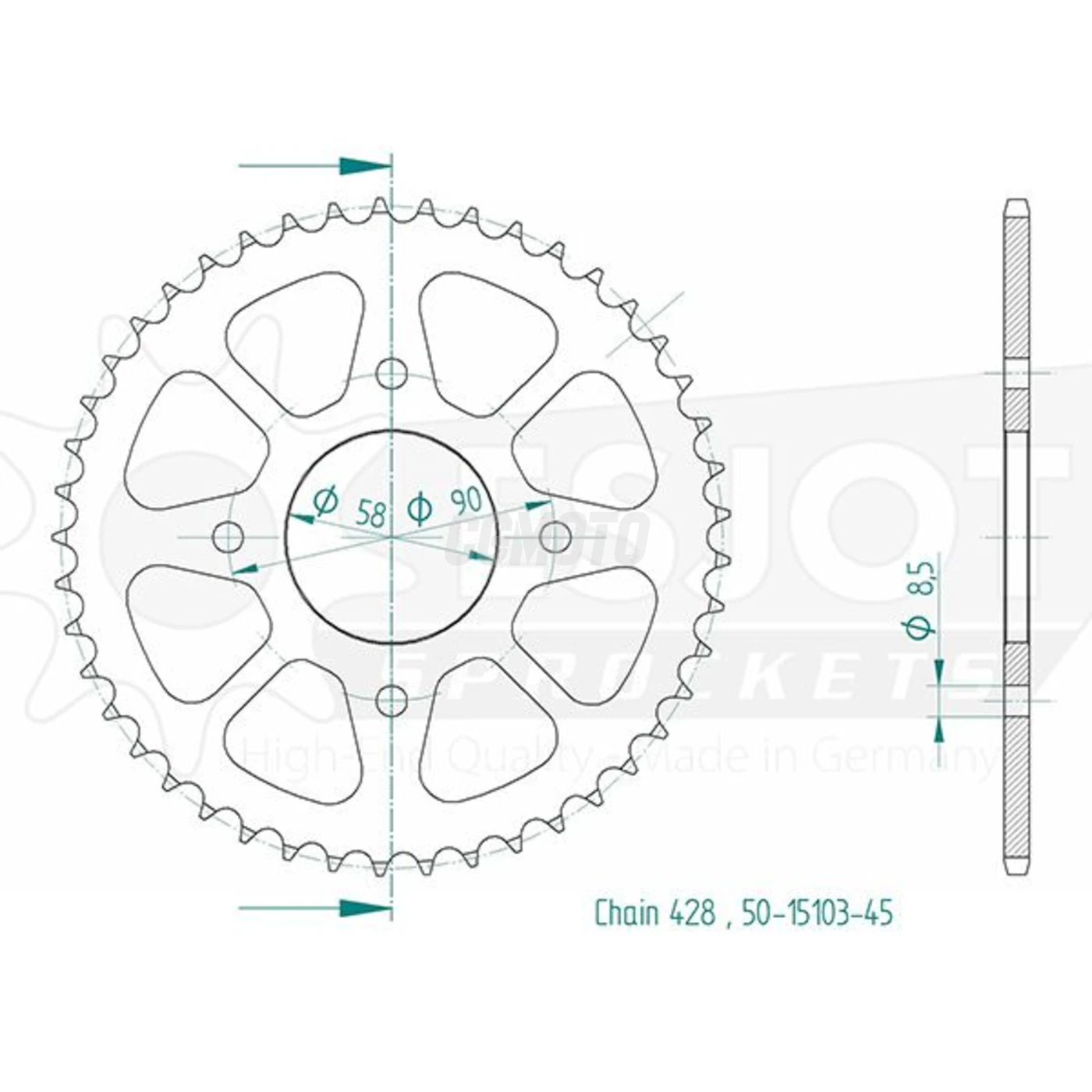 Kit Chaine Origine Suzuki GSX-R 125 2017- 14x45