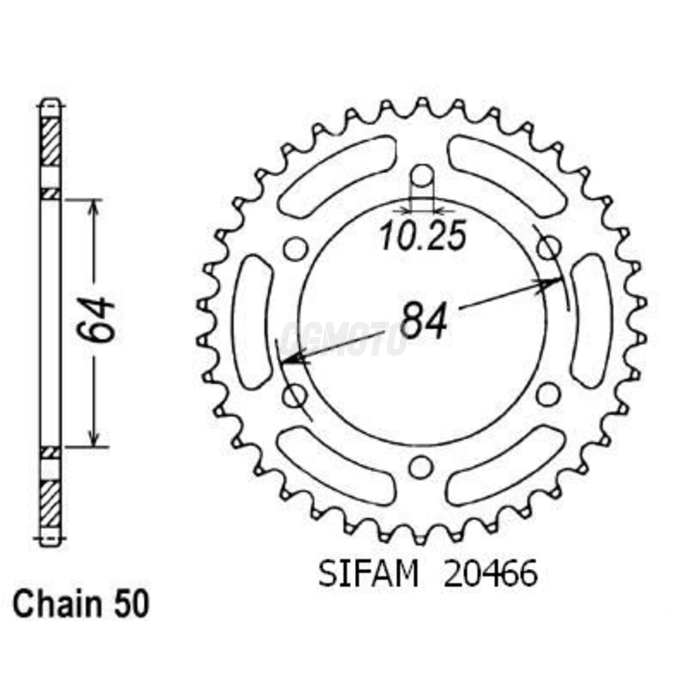 Kit chaine Suzuki Gs 550 Rayons