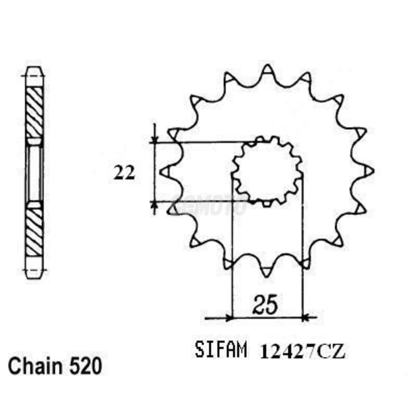 Kit chaine Tm 250 F Cross/Enduro