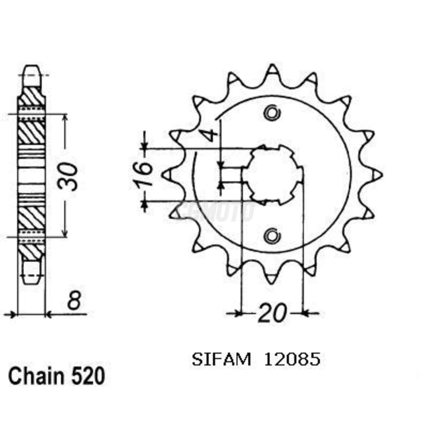 Kit Chaine Husqvarna 125 Wr 1991-1994 13x52 Alu