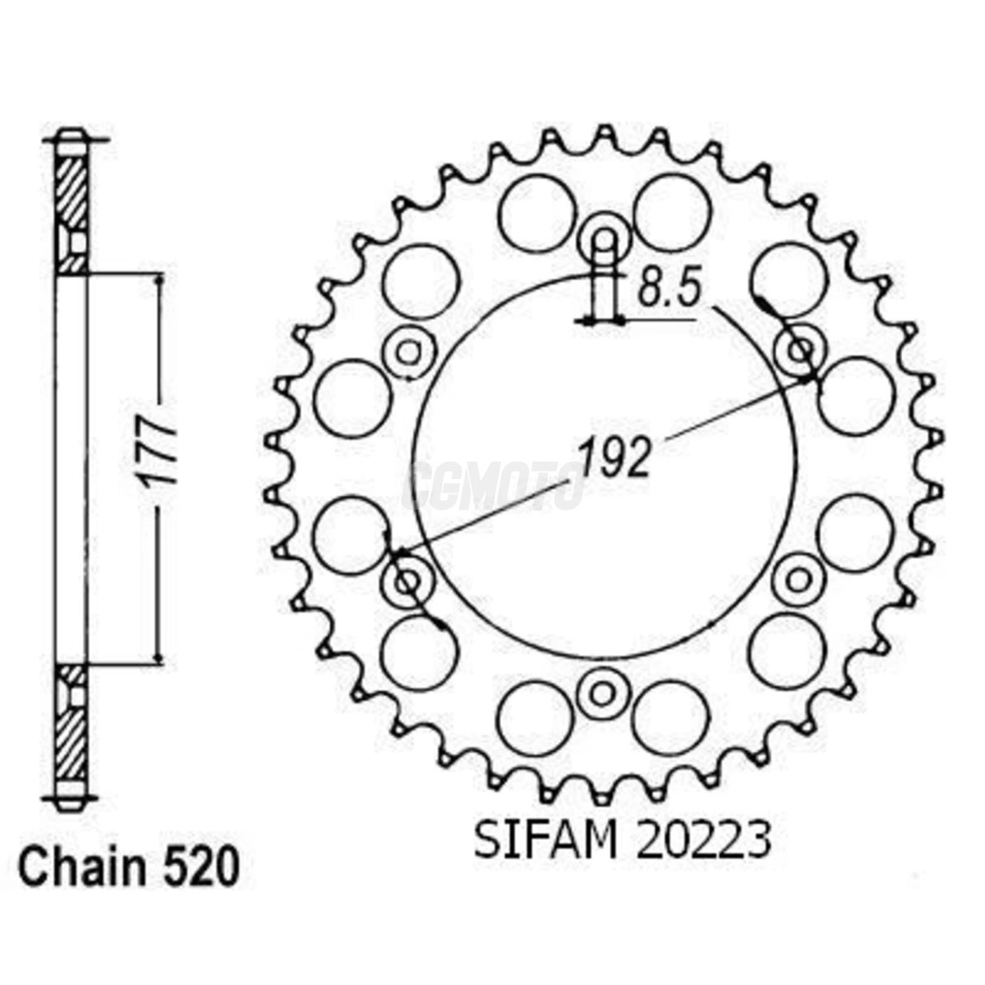 Kit Chaine Husqvarna 510 Tc 1987-1988 12x53 Alu