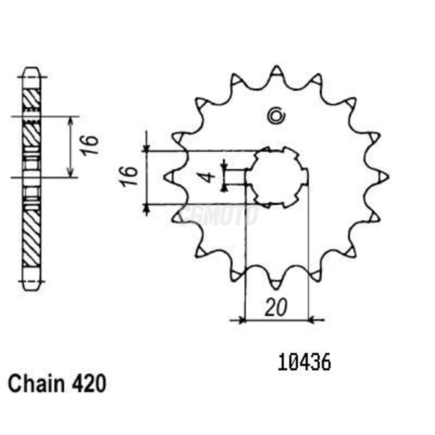 Kit chaine Yamaha Dt 50 Mx