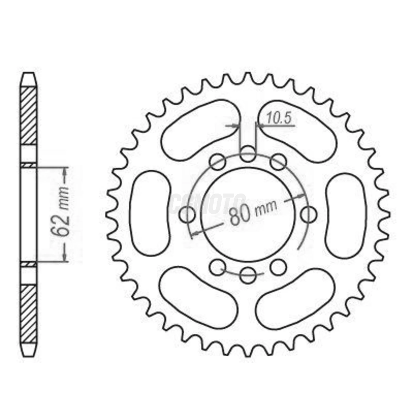 Kit chaine Yamaha Dt 80 Lc