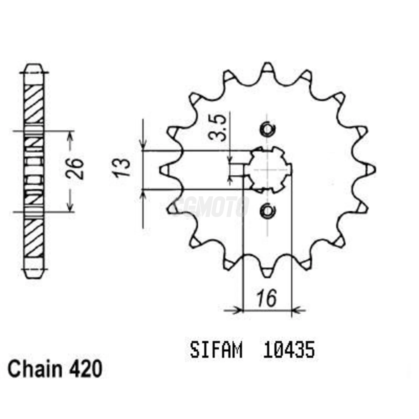 Kit chaine Yamaha Dt 80 Mx