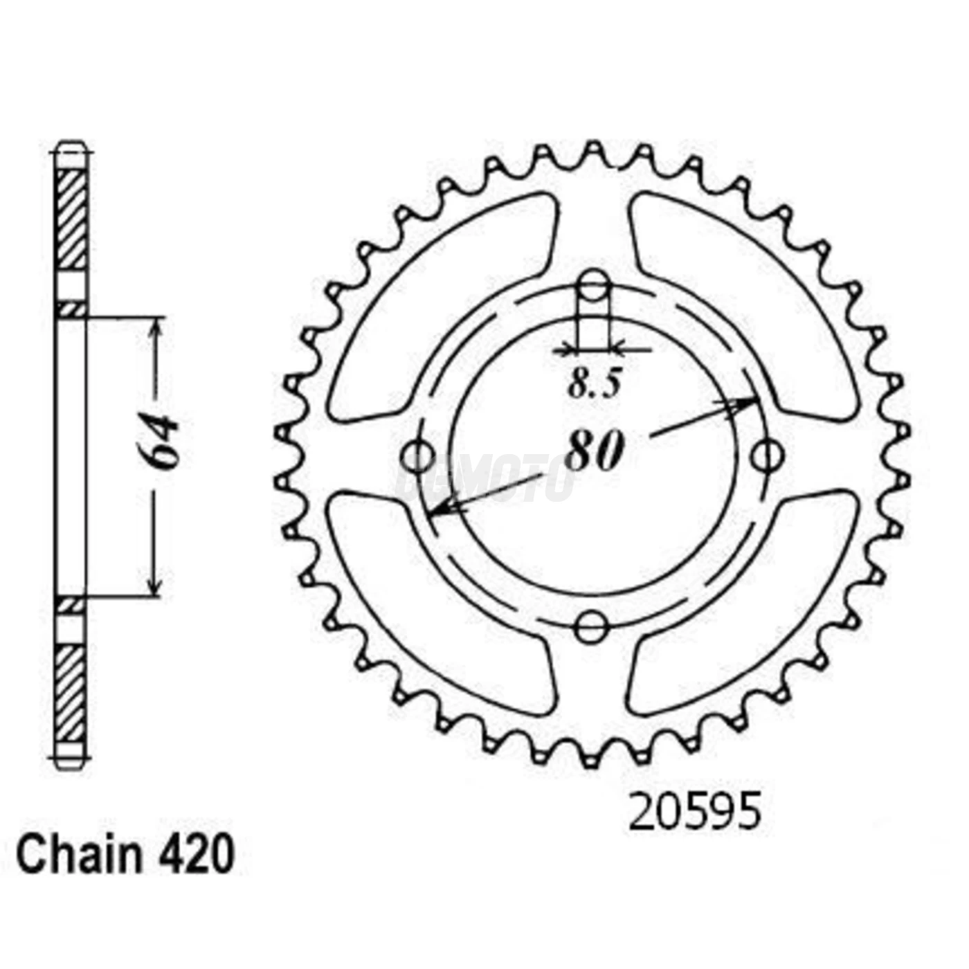 Kit chaine Yamaha Pw 80