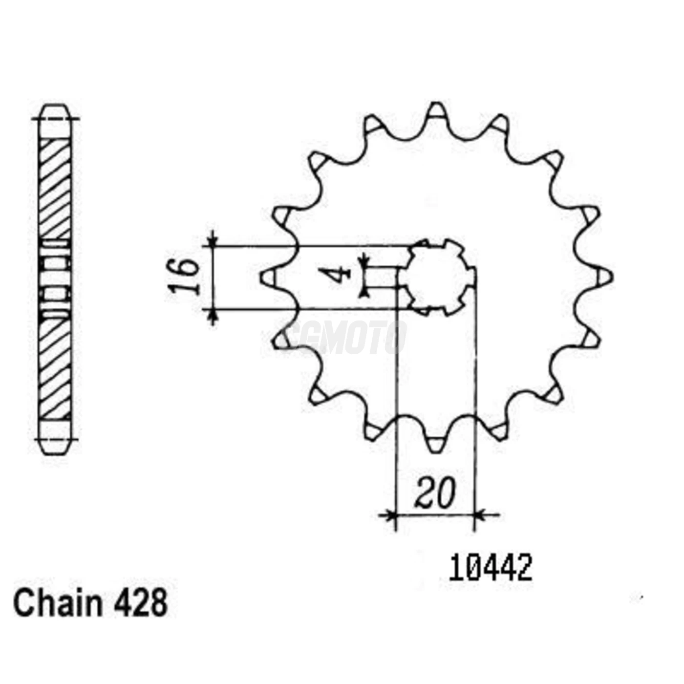 Kit chaine Yamaha Ty 125