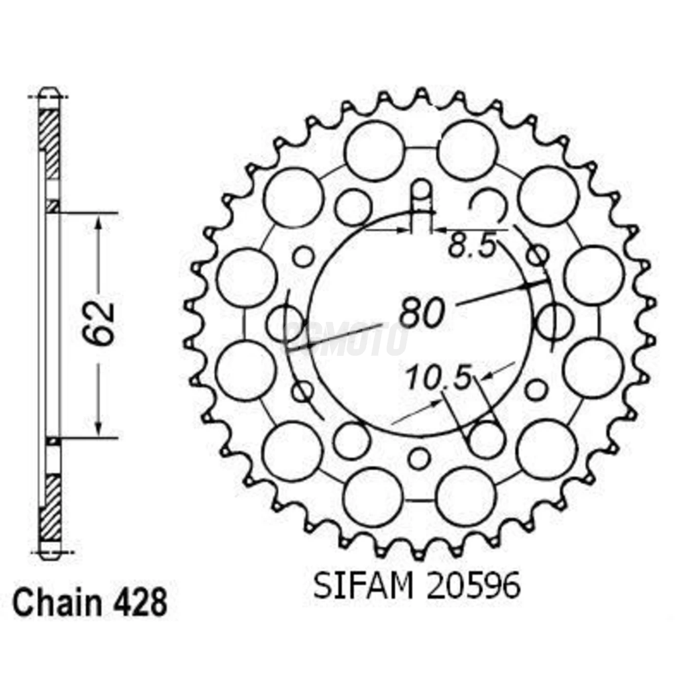 Kit chaine Yamaha Dt 125