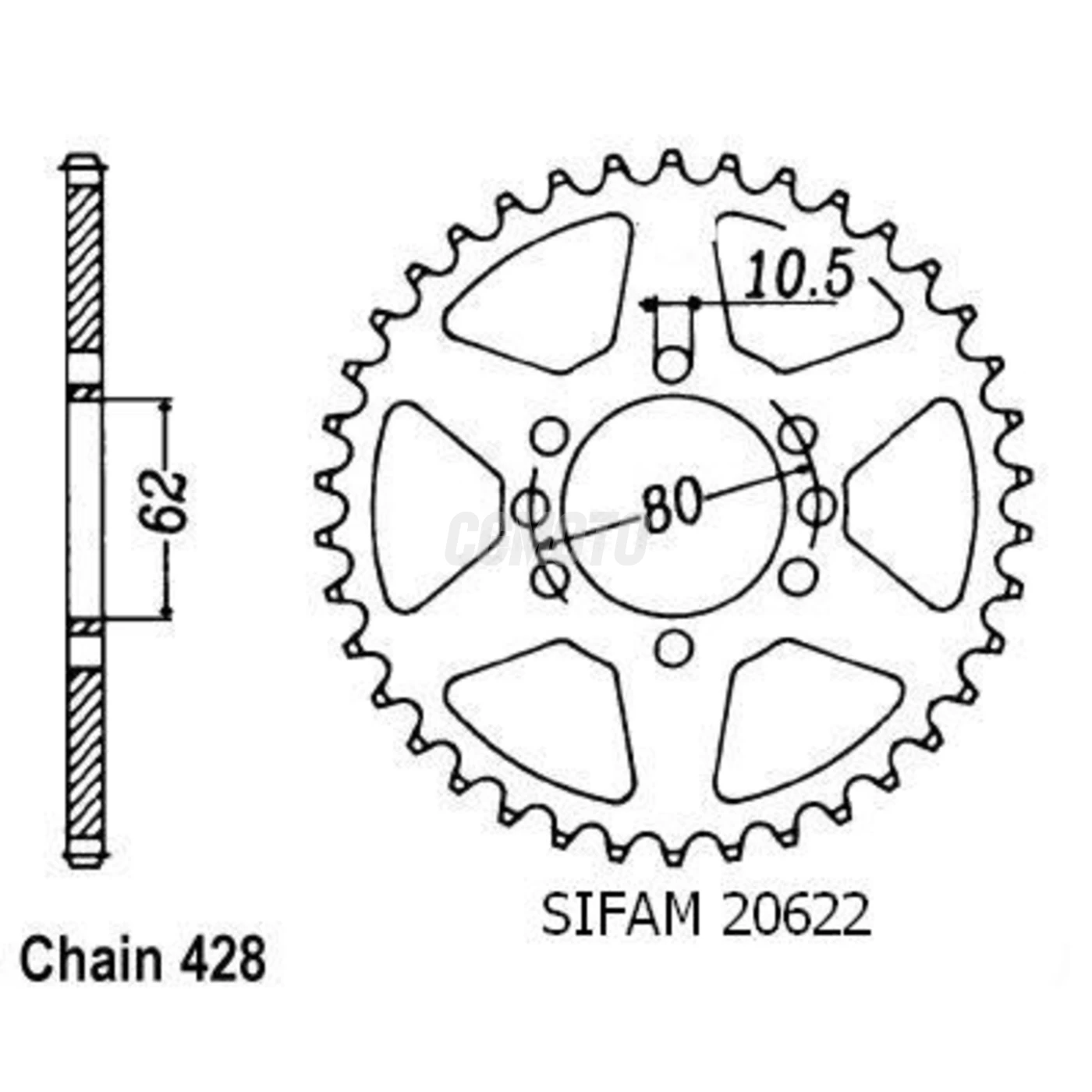 Kit chaine Yamaha Dt 125 Lc