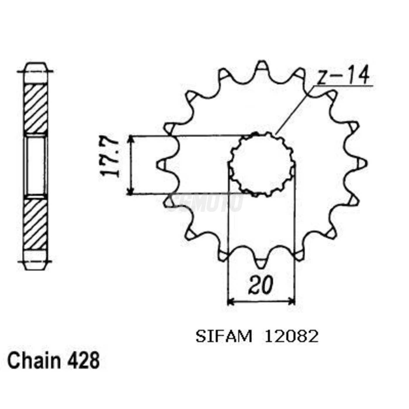 Kit chaine Yamaha Dtr 125