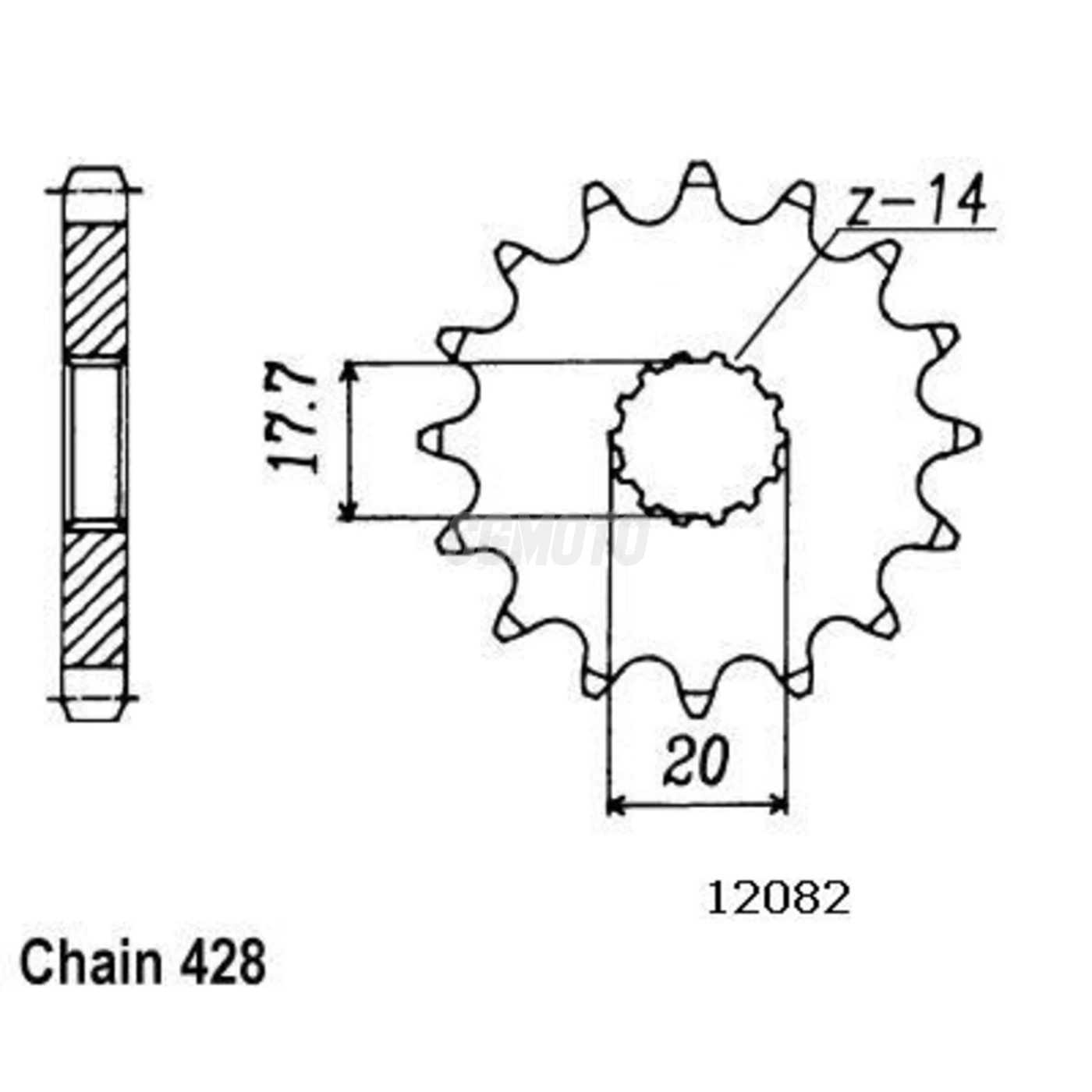 Kit chaine Yamaha Dtr 125 Electrique