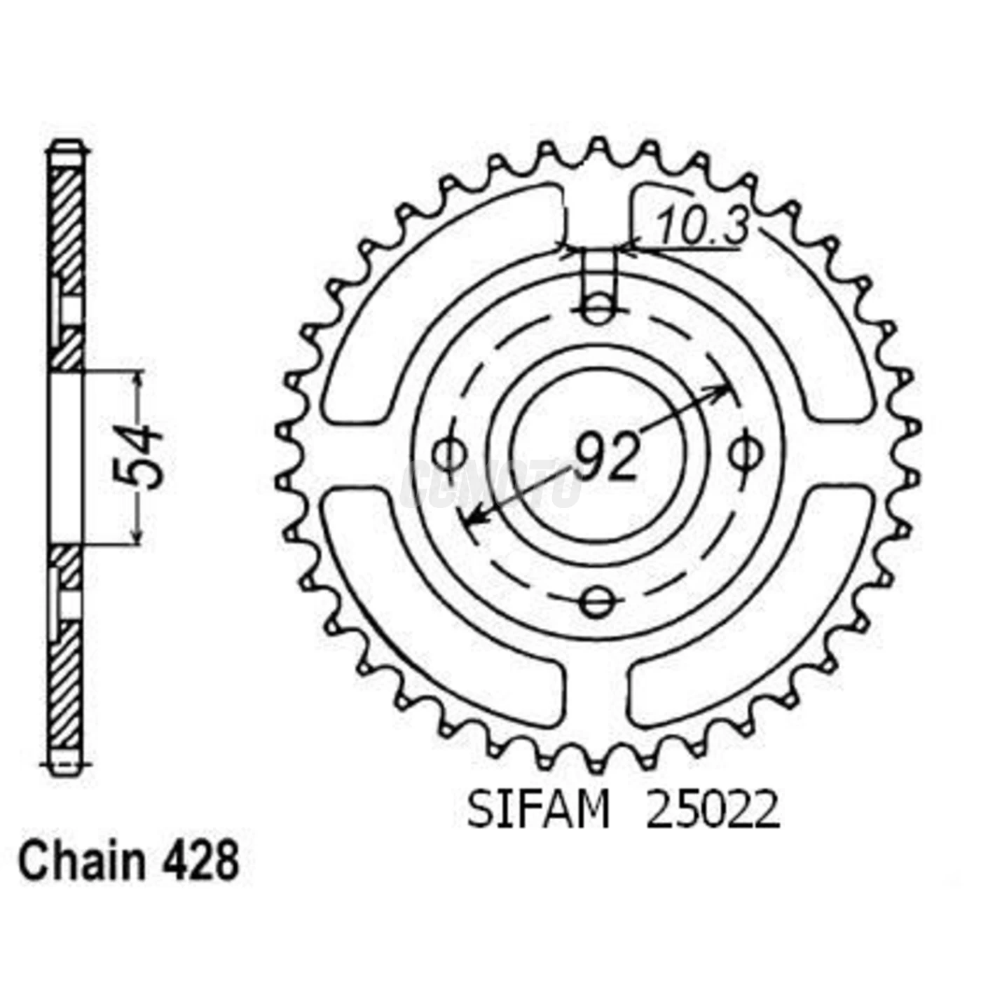 Kit chaine Yamaha Rd 125 Lc1