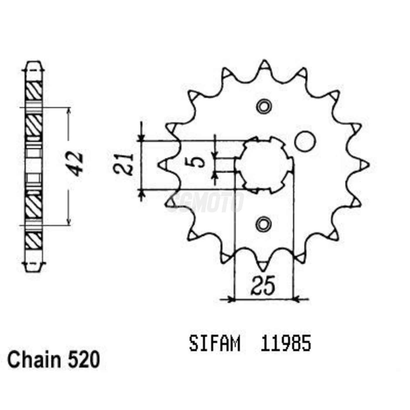 Kit chaine Yamaha Sr 250 Se