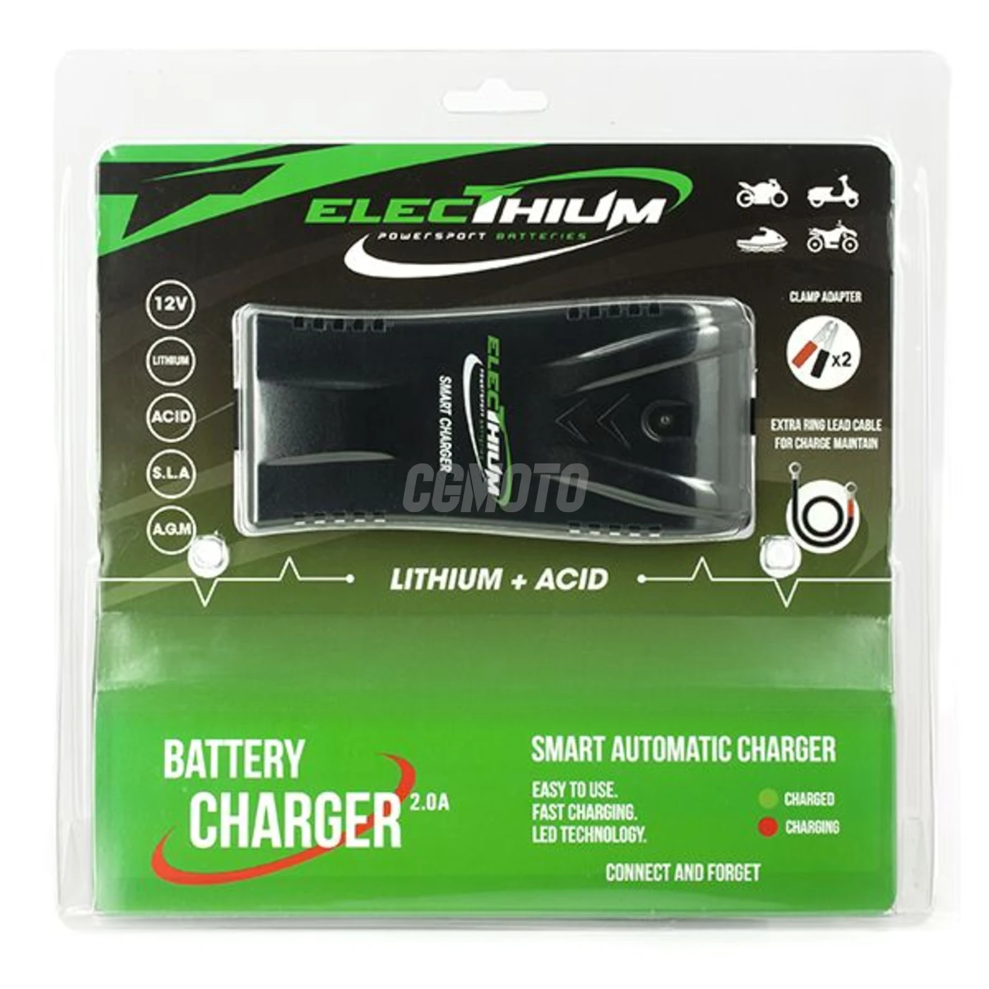 Electhium Chargeur Batterie Moto et Scooter