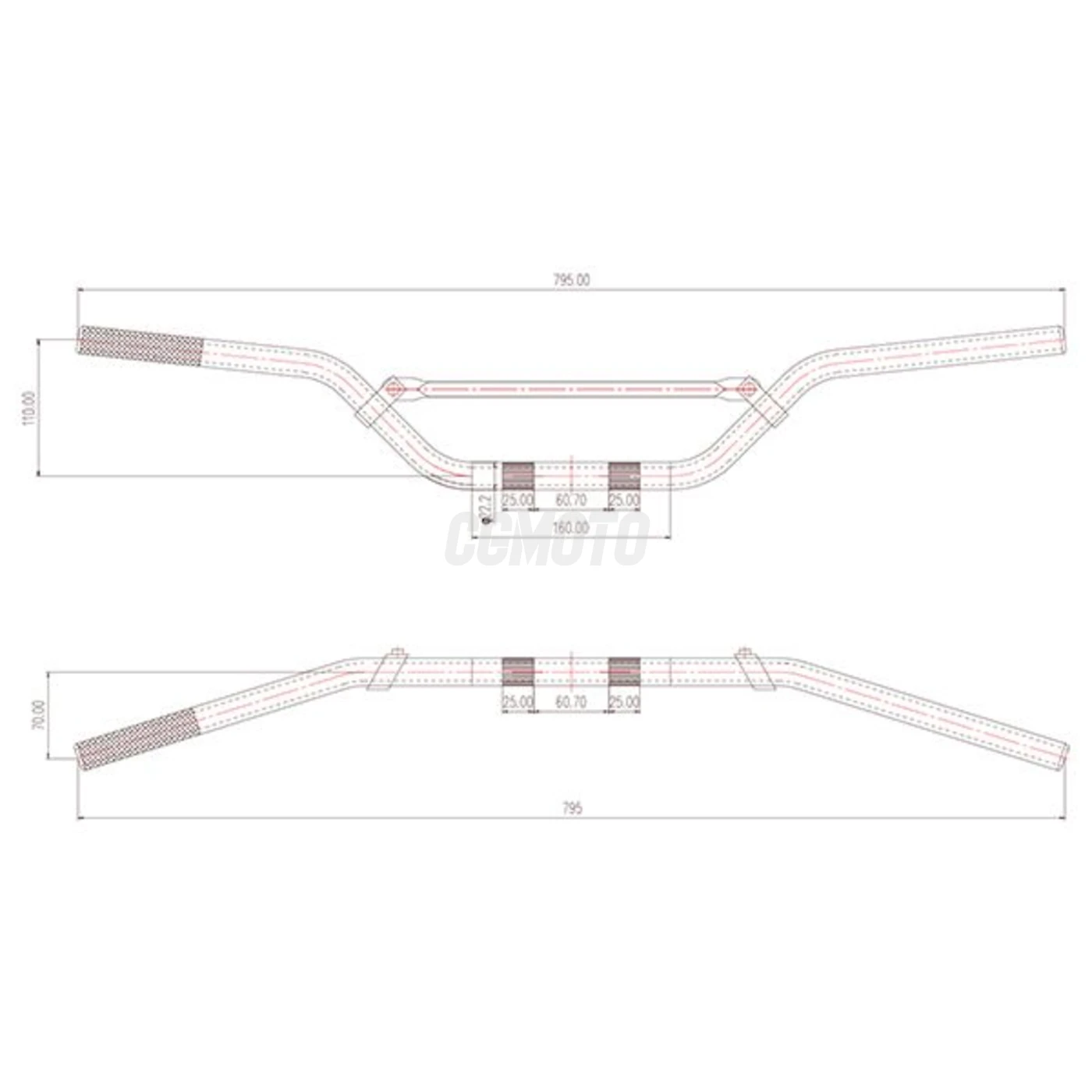 Guidon Quad Alu6061-t6+Barre