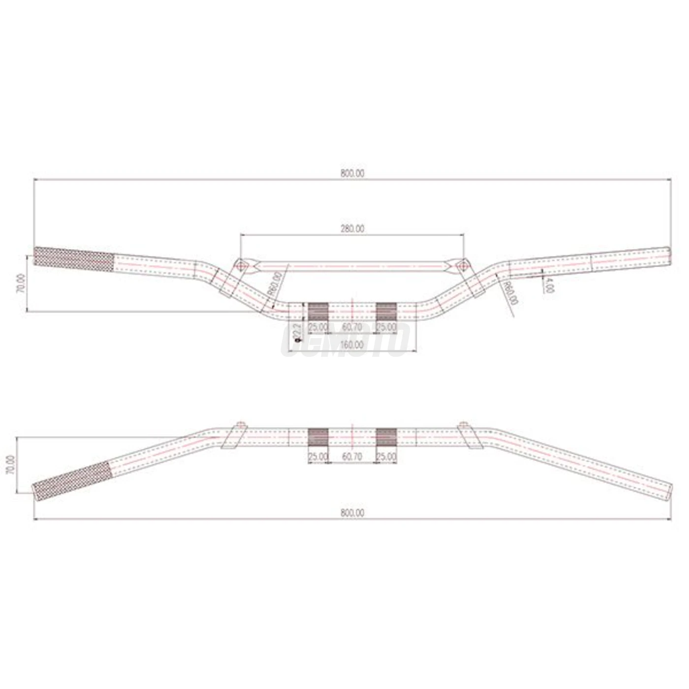 Guidon Honda Alu T6+Barre