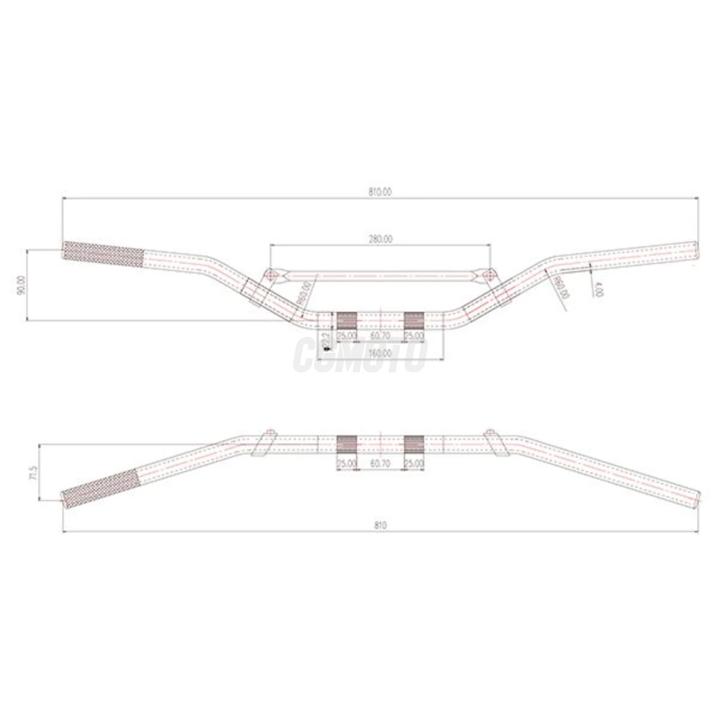 Guidon Honda Alu6061-t6+Barre