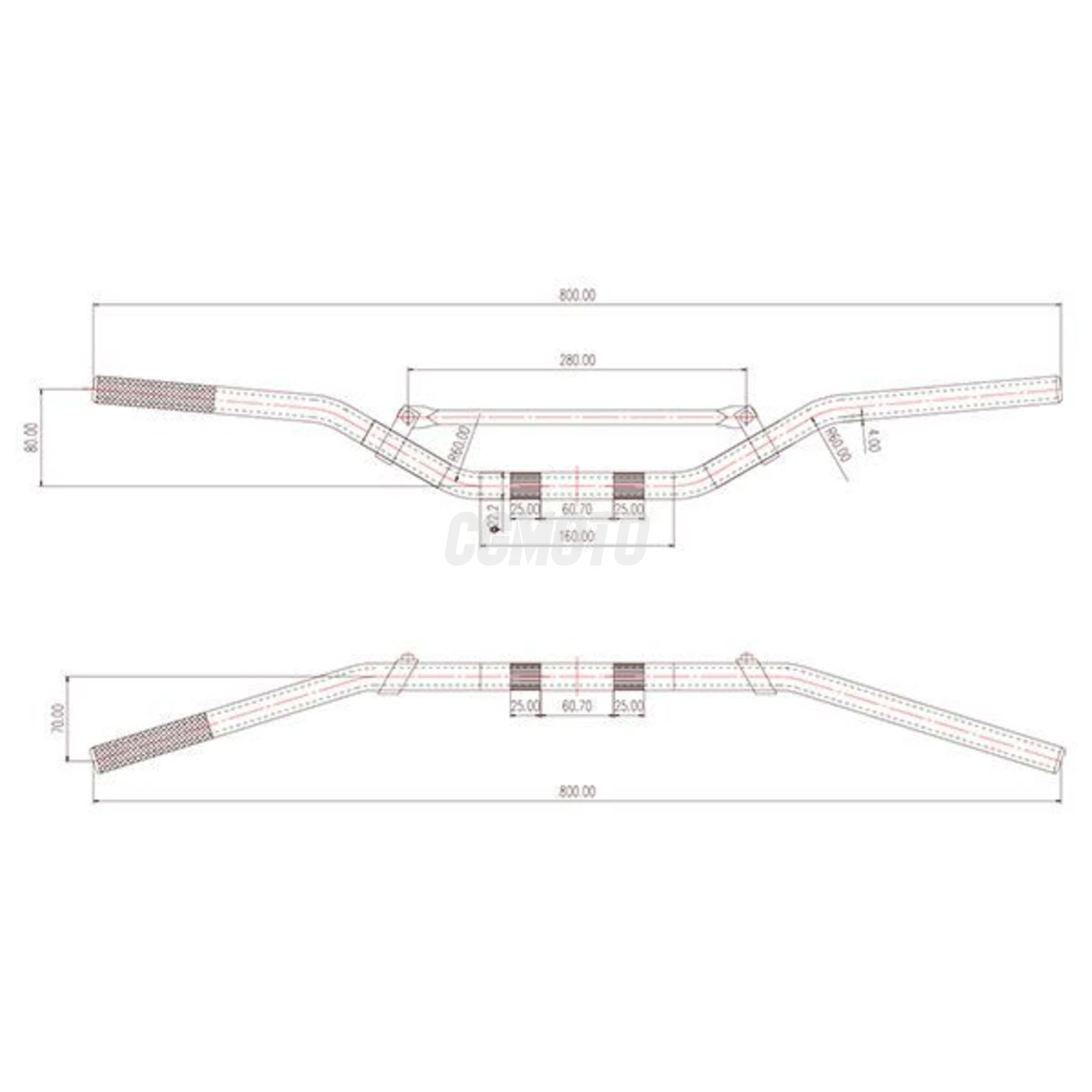 Guidon Kawa Alu6061-t6+Barre