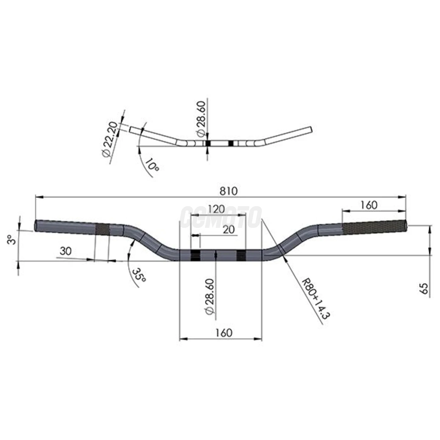 Guidon Alu sans Barre