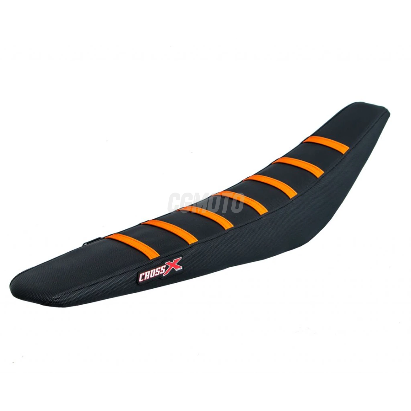 Housse de selle KTM SX 85 2002-2012 TOP BLACK- SIDE BLACK-STRIPES ORANGE (M511-3BBO)